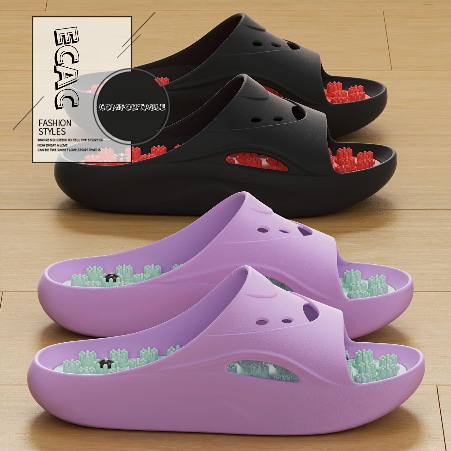 Men'S Shoes To Women'S Size - Pantuflas de Masaje EVA para Hombre