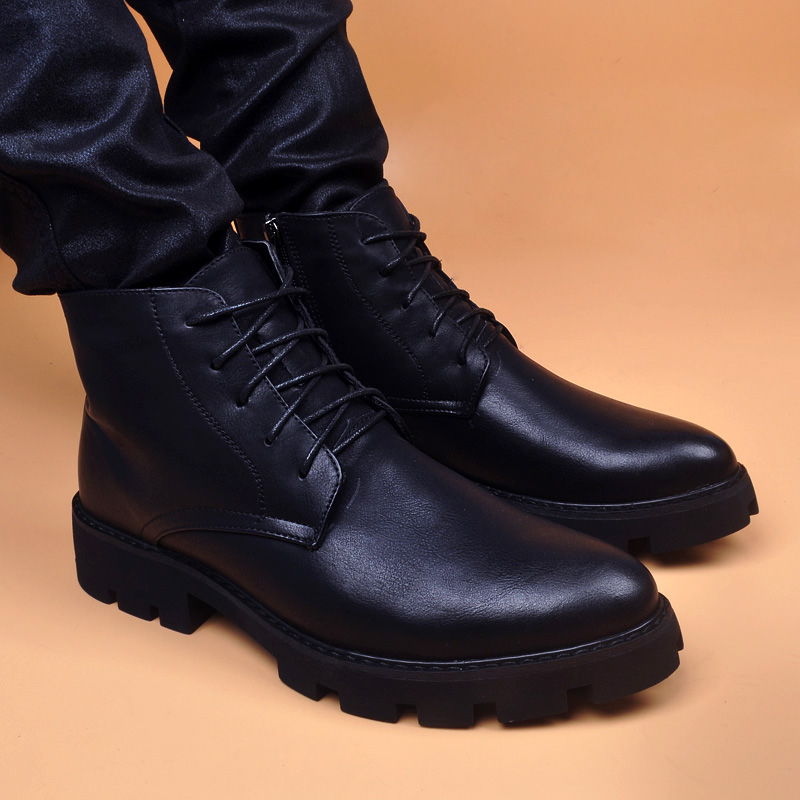 Men Shoes Office - Botas informales de cuero genuino para
