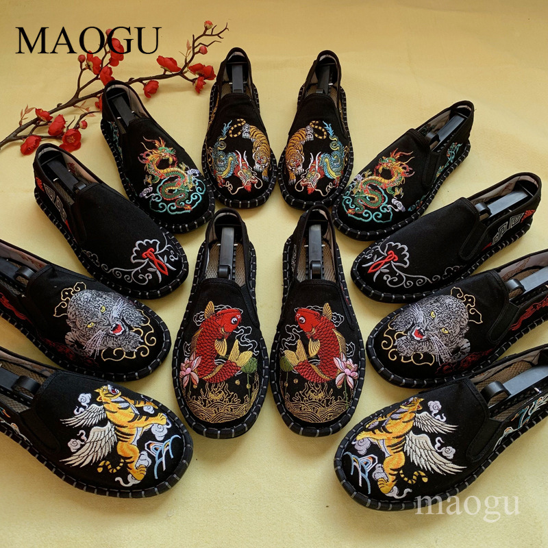 Men Shoes Loafers - Zapatos Unisex de Estilo Chino con