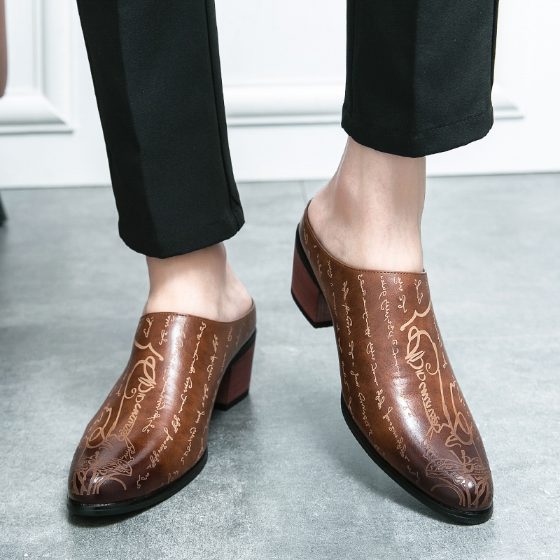 Mules de Cuero Marrón para Hom - Men Shoes Office reseña y precio