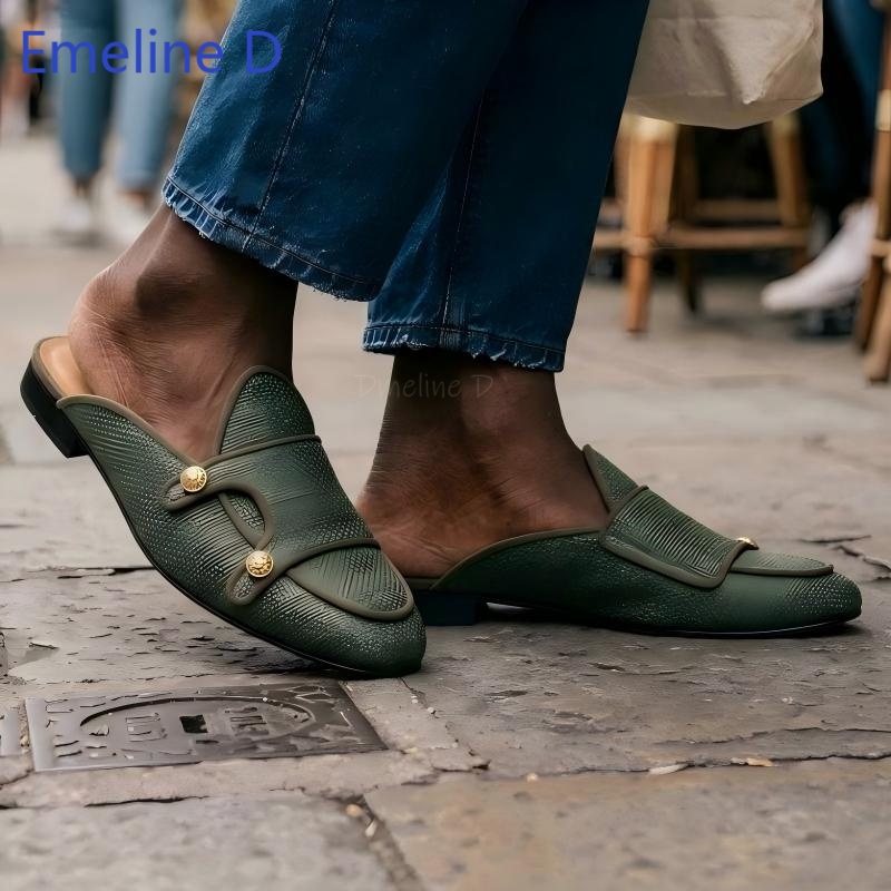Mules sin talón de tela tejida - Men Shoes Loafers reseña y precio